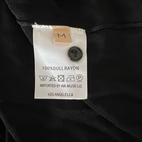 AYA MUSE Amur Mesh Button-Front Collared Maxi Dress Black - Picture 5 of 13